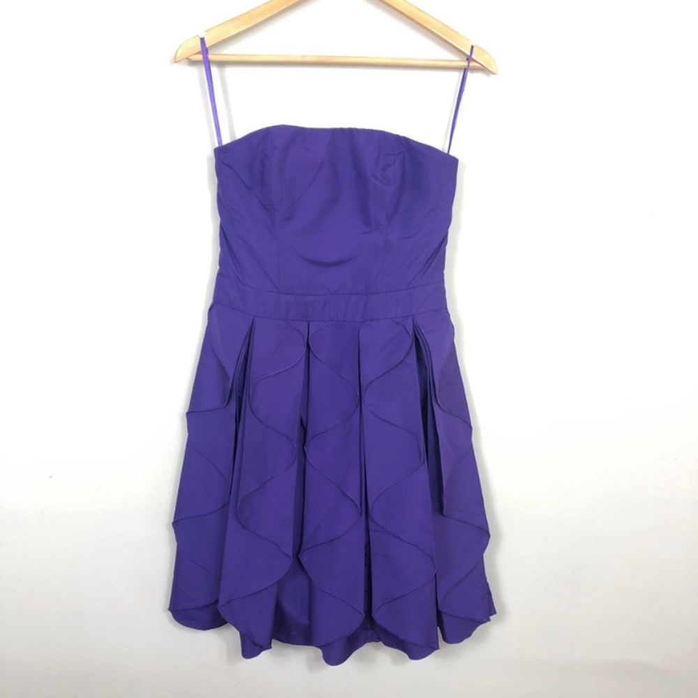 REISS Purple Strapless Cocktail Dress - Picture 2 of 6